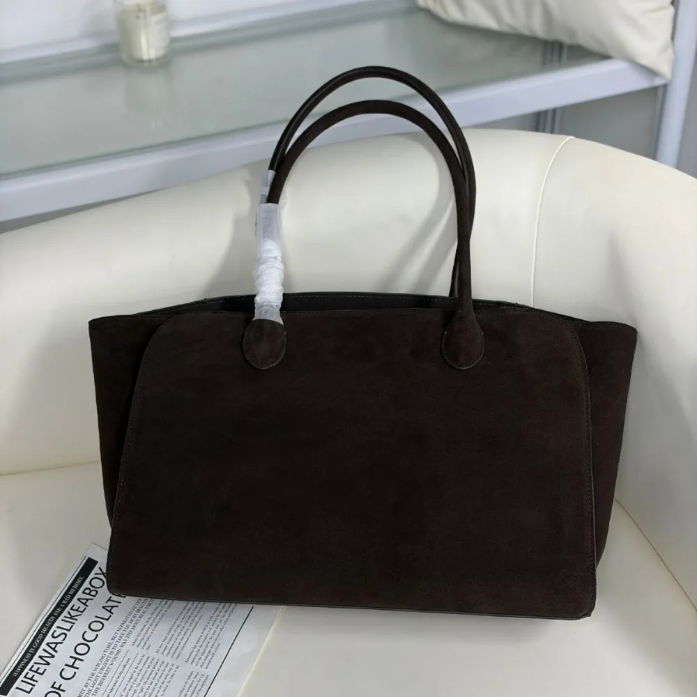 Light Luxury Suede Tote Bag Minimalist Large Capacity Commuter Briefcase Versatile Texture Unique Fashion Simple Casual Daily