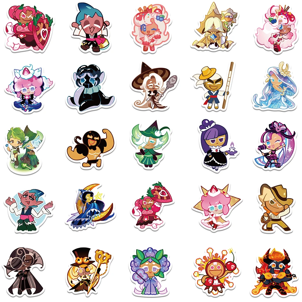50pcs Cute Cartoon Game Cookie Run Kingdom Stickers For Kids Adults Laptop Luggage Guitar Skateboard Waterproof Vinyl Decals