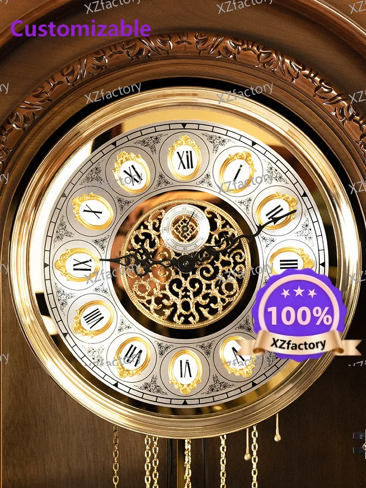 Factory Direct 2026 Top RatedHelmler movement floor clock living room home American light luxury seat clock vertical seat clock