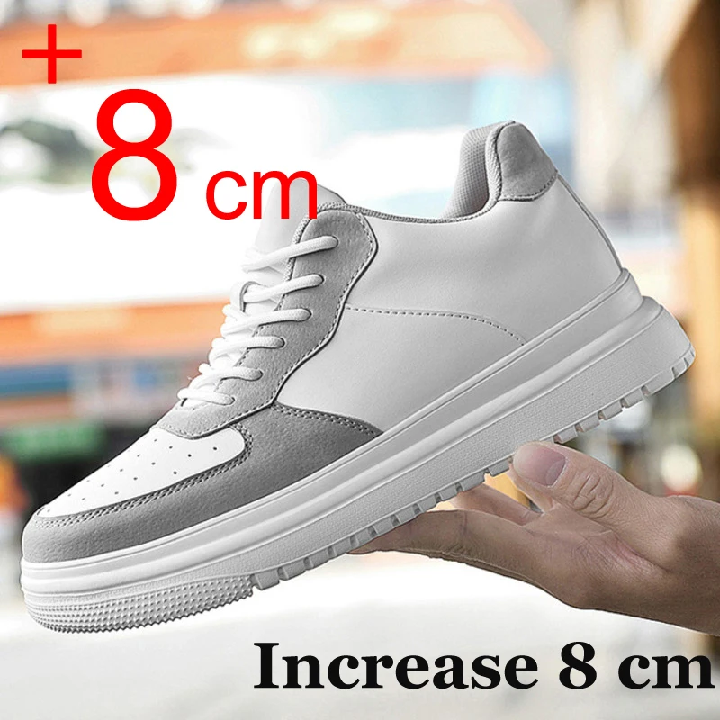 Men Sneakers Elevator Shoes Man Breathable Height Increasing Shoes For Man Invisible Increase Insole 8CM Taller Lift Shoes