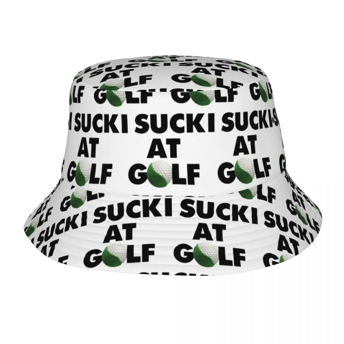 I Suck At Golf Funny Golfer Saying Quote Bucket Hat Panama Hat Children Bob Hats Reversible Fisherman Hats For Caps Unisex