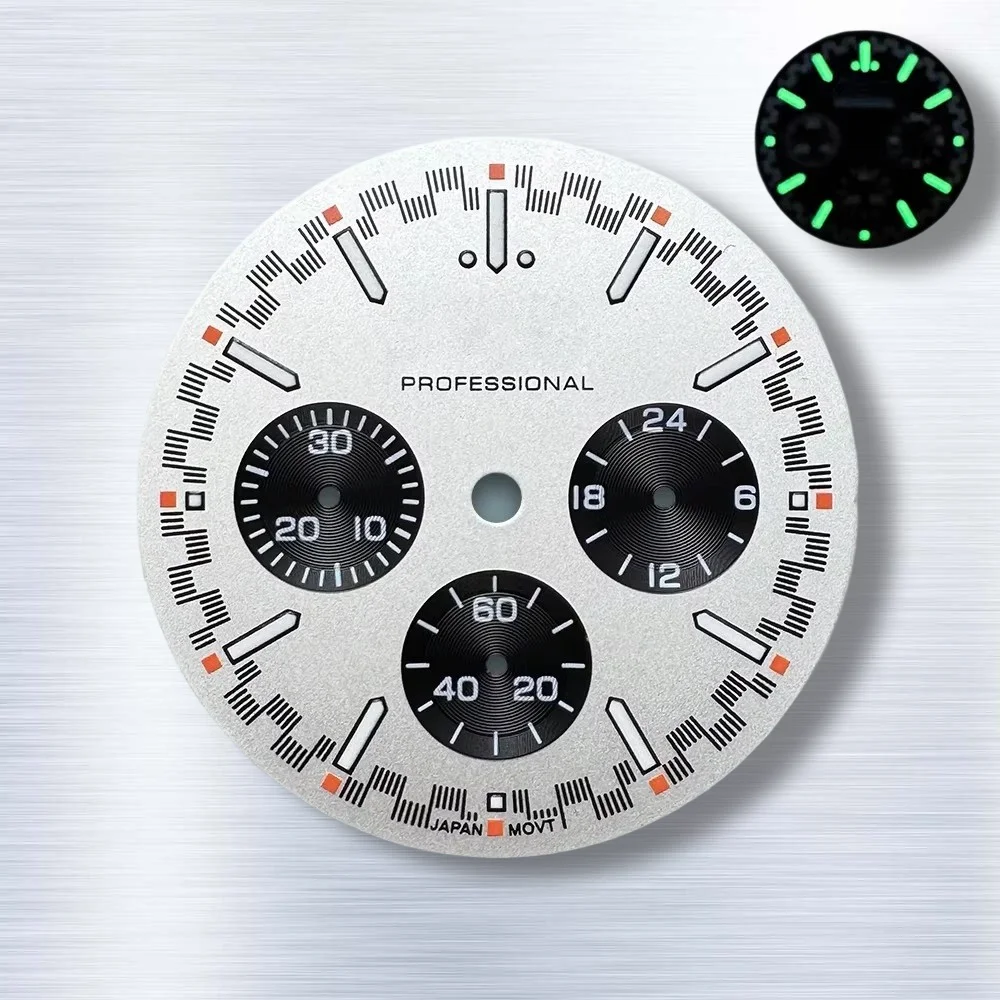 Latest styles 32.5mm S Logo Dial Suitable For Superb, dual scale VK63 Movement Ice Green Quality Watch Modification Accessories