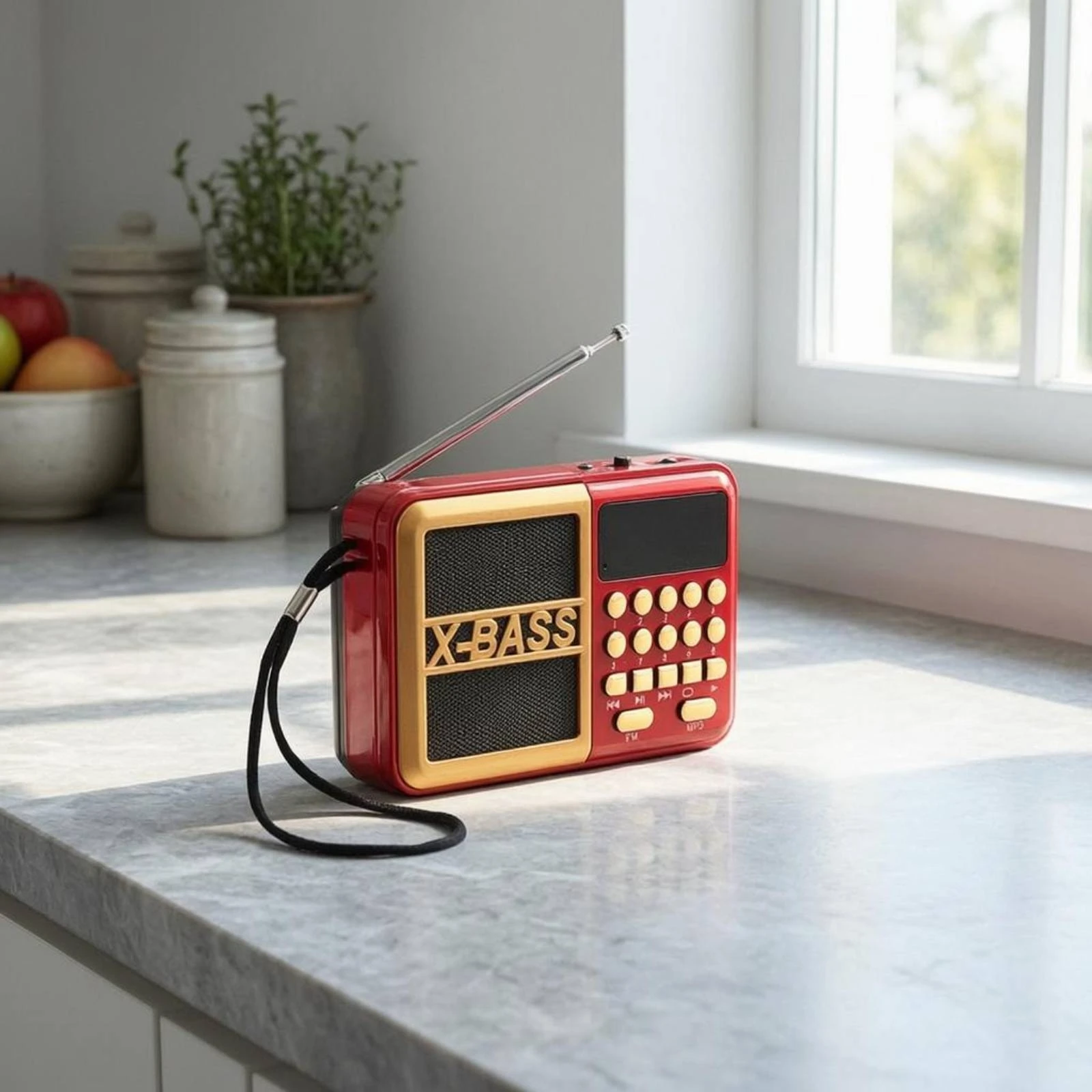 Frequency Modulation Stereo Radio Telescopic Antenna Portable Radio Broadcast Receiver Front Speaker Grille Consumer Electronics