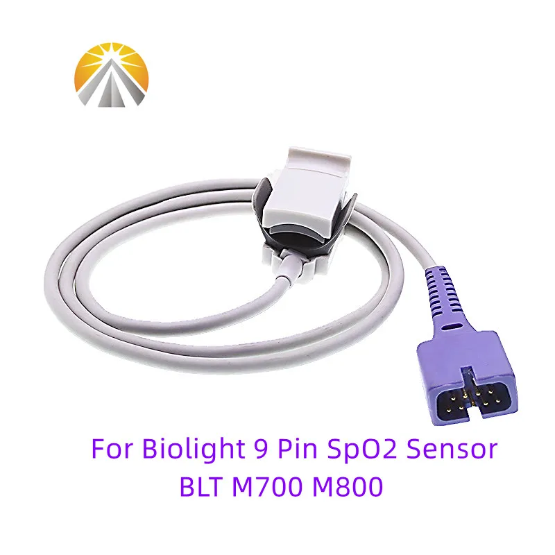 

For Biolight SpO2 Sensor BLT M700 M800 Pulse Oximeter Reusable 9 Pin with Digital Output Tech Adult Pediatric Child Neonate Size