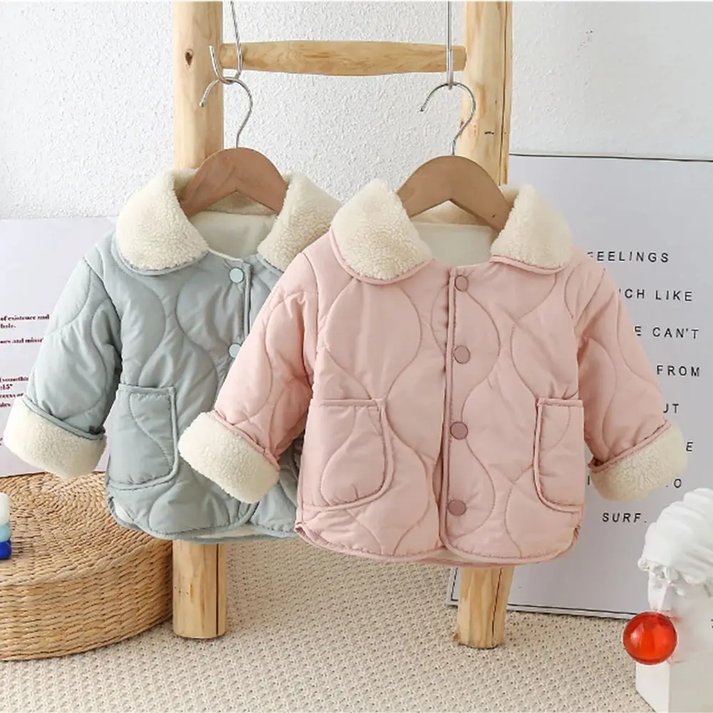 Winter Kids Cotton Padded Coats Thick Warm Children Clothes Sets Kids Velvet Single-breasted Quilted Jackets+Pants 2Pcs Suits