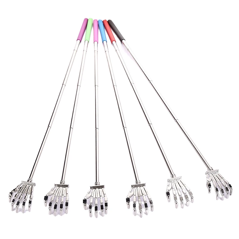 

Stainless Steel Back Scratcher Telescopic Machine Hand Metal Back Itch Scratcher For Old Man Easy Massage Relax Handicrafts