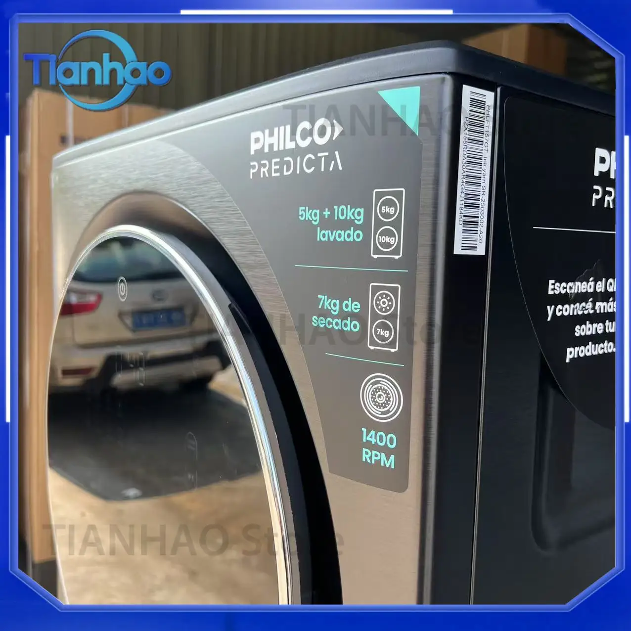 15KG Tower Washing Machine with 7KG Dryer for Front Load Washer 10KG AI Smart Wash 1400RPM Inverter Spanish Language 220V