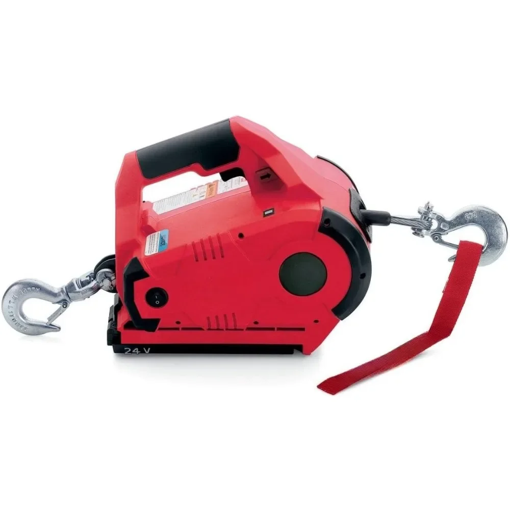 

885005 PullzAll Cordless 24V DC Portable Electric Winch with Steel Cable and 2 Rechargeable Battery Packs: 1/2 Ton (1,000 lb)