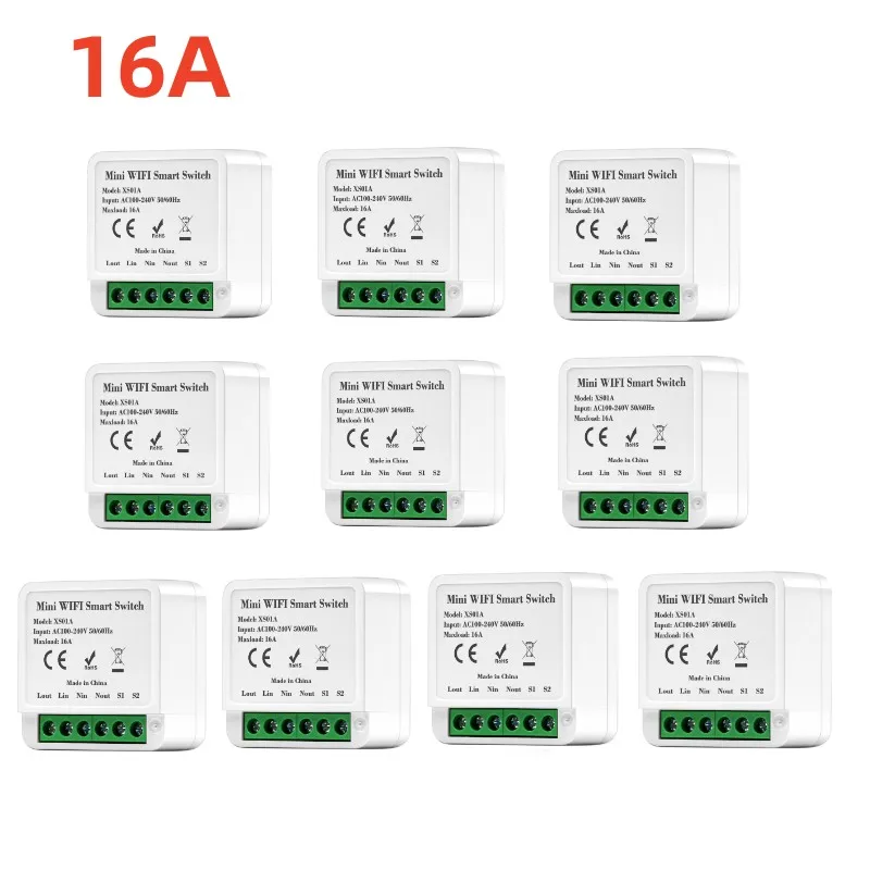 Mini Smart Wifi Switch Real 16A Smart Home Automation Module funziona Alexa Google Home Smart Life supporta il controllo a 2 vie