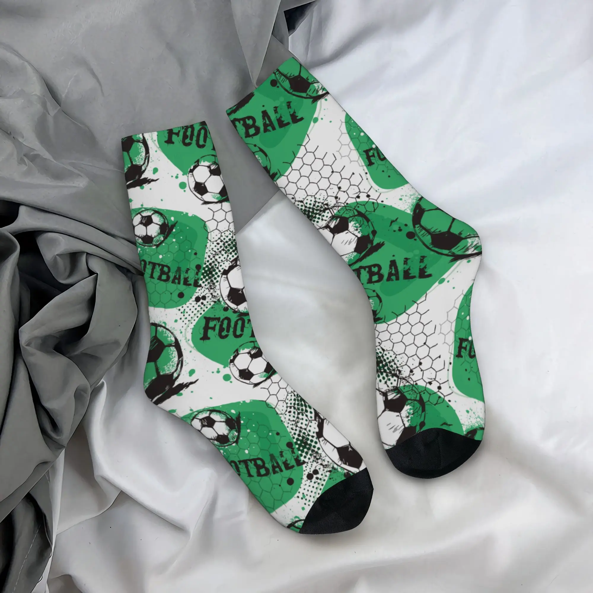 

Funny Cartoon Soccer Ball Football Skateboard Socks Crew Socks for Unisex Breathable