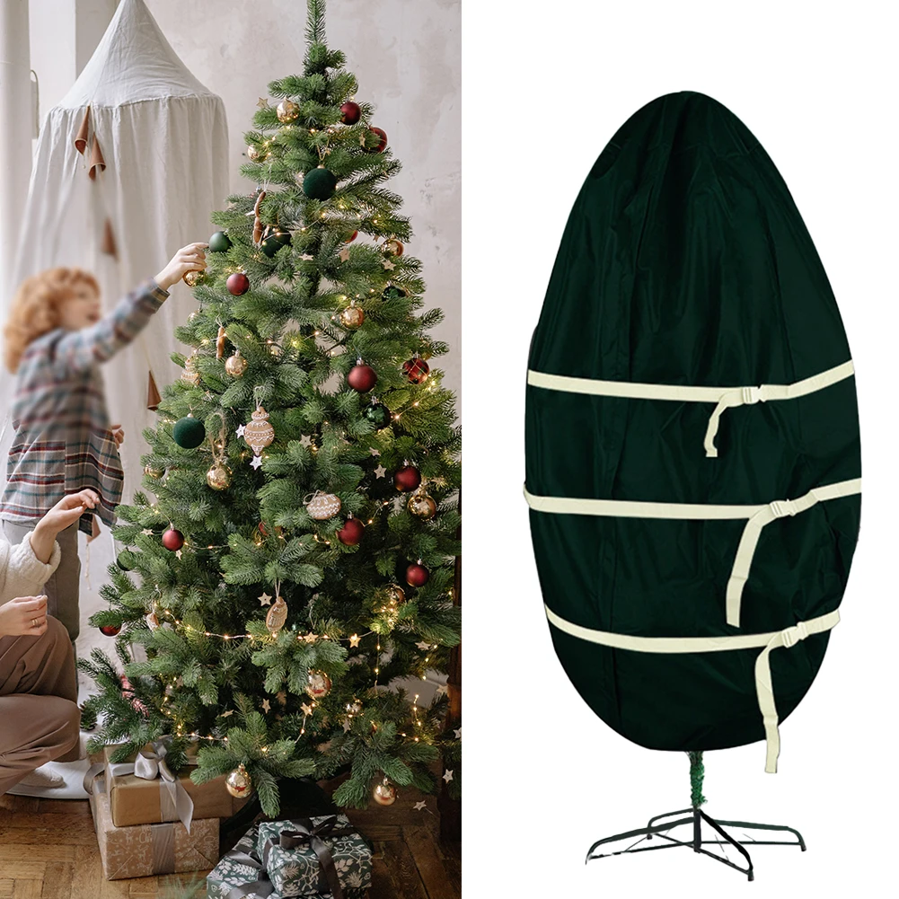 600D Canvas Christmas Tree Storage Bags 2024 New Year Home Bedroom Storage Bags Waterproof Dustproof Christmas Tree Organizer