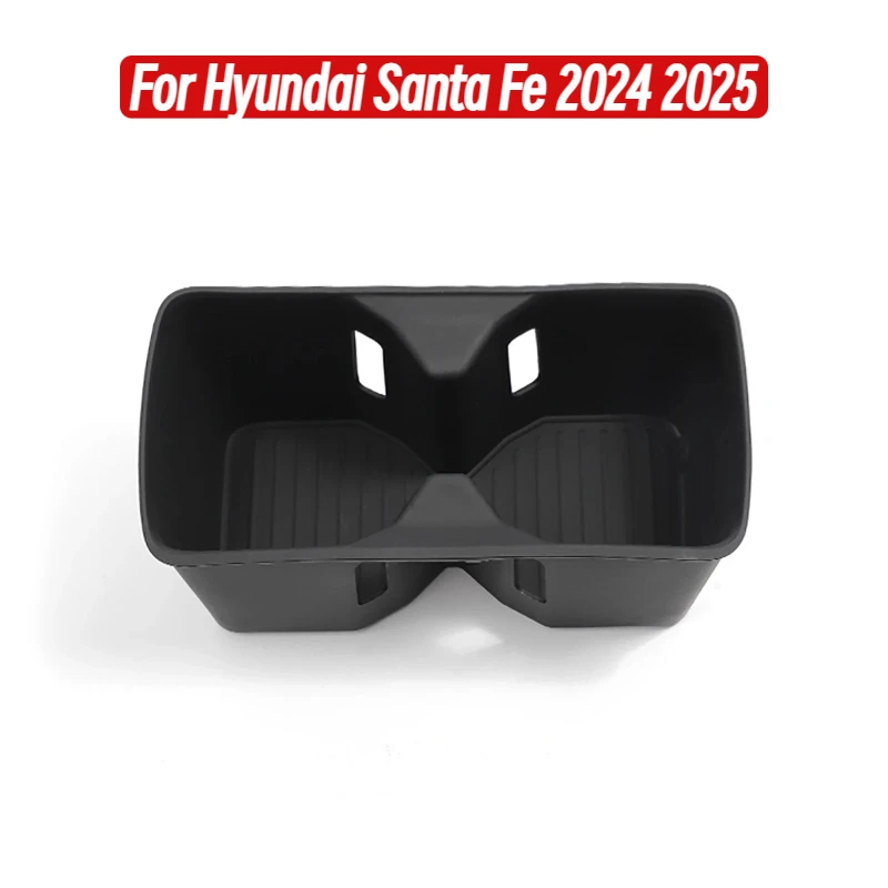 Silicone Shock Absorbing Water Cup Holder Storage Tray for Hyundai Santa Fe 2024 2025 Center Console Drink Holder Organizer