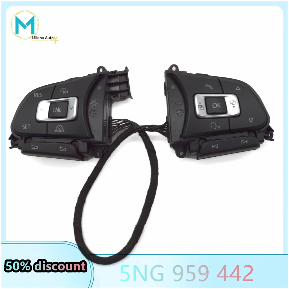 5NG 959 442 5NG959442 For VW Passat B8 Tiguan MK2 T-Roc without ACC multifunction steering wheel button