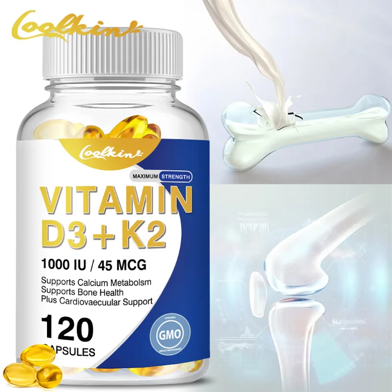 Natural Organic Vitamin D3+K2 Capsules - Contains Multiple Vitamins and Minerals