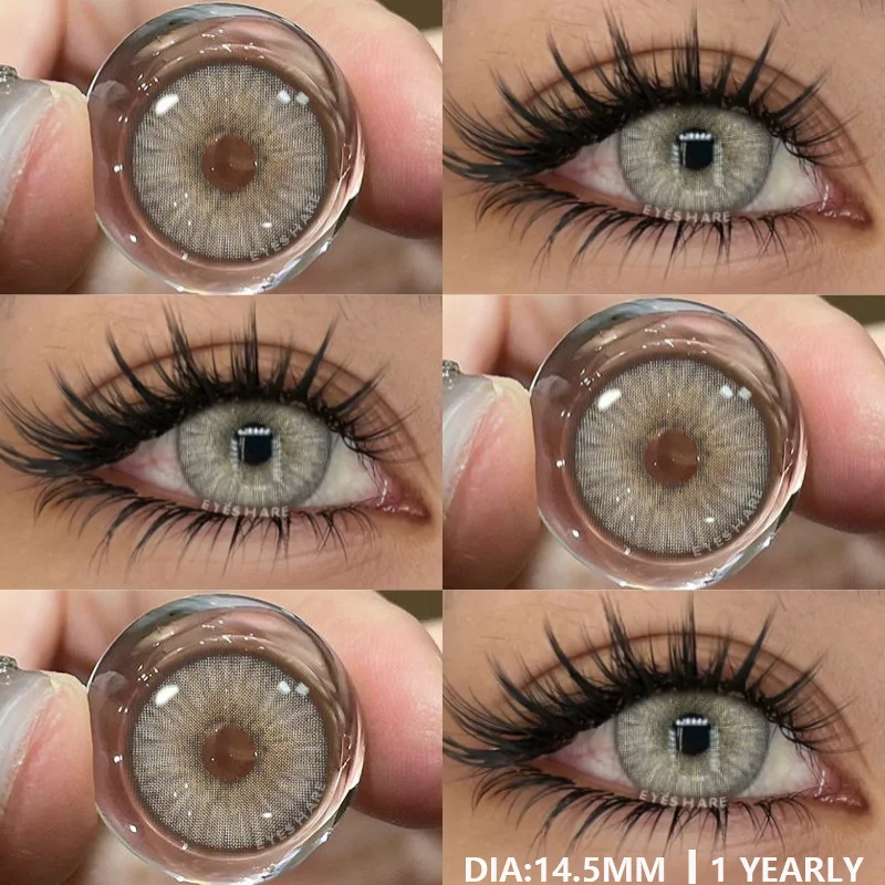Fashion Color Contact Lenses for Eyes 1pair Blue Eye Lenses Gray Contacts Cosmetic Green Contact Lenses Yearly Color Eye Lens