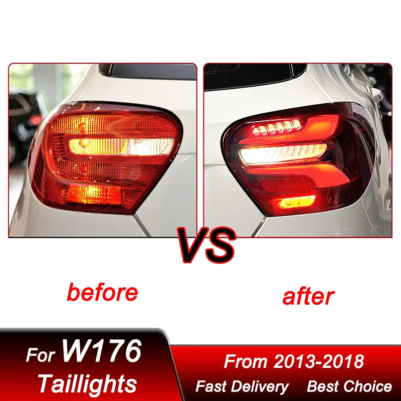 Pop Car Styling Tail Lights For Mercedes-Benz Class A W176 2013-2018 New Style Full LED Dynamic Turn Signal LightTail Lamp Assem