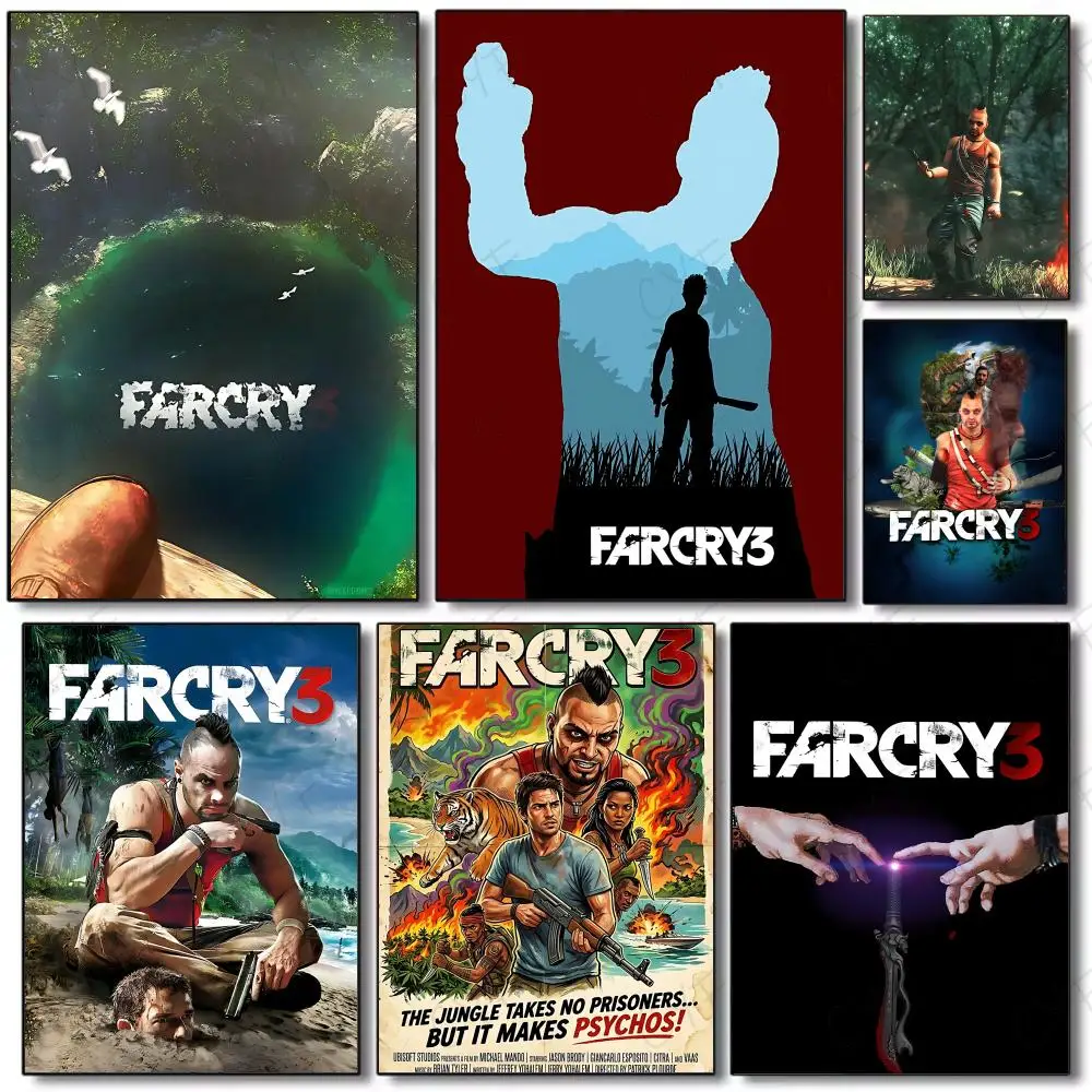 Póster de estilo aventura tropical y salvaje F-Far Cry 3, pintura mural artística para sala de estar, decoración del hogar y regalos