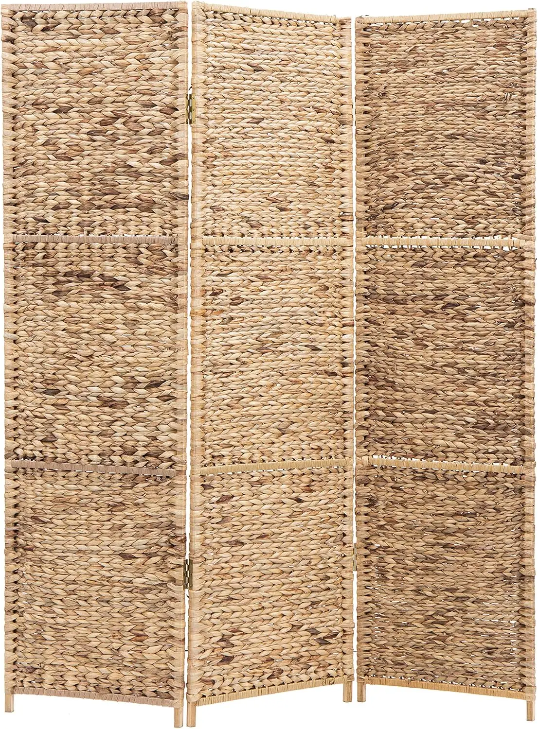 

Handwoven Seagrass 3 Panel Room Divider Screen with Wood Frame, 6FT Folding Partition for Privacy, Brown 57.25''W x 70''H