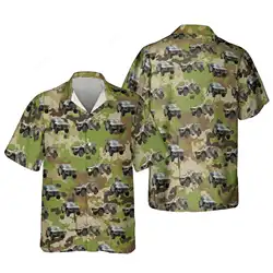 Jumeast 3D Printed Camo Tank Car Men Hawaiian Shirts American Guns Self Defense Beach Blouses Palm Tree Camisa Social Clothes