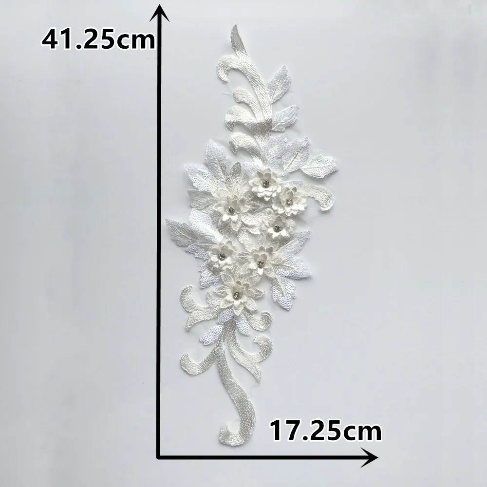 Embroidered polyester sequin nail drill single flower sewing lace DIY decorative clothing accessories lace