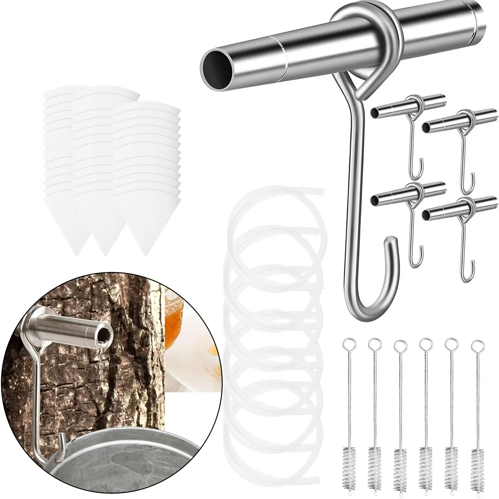 6Pcs Maple Tree Syrup Tapping Kit Simple Installation Food Grade Material