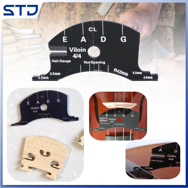 Violin/viola/cello Bridge Shaping Tool Perfect Data template Bridges tools String nut Spacing Marker Bow Fingerboard Gauge