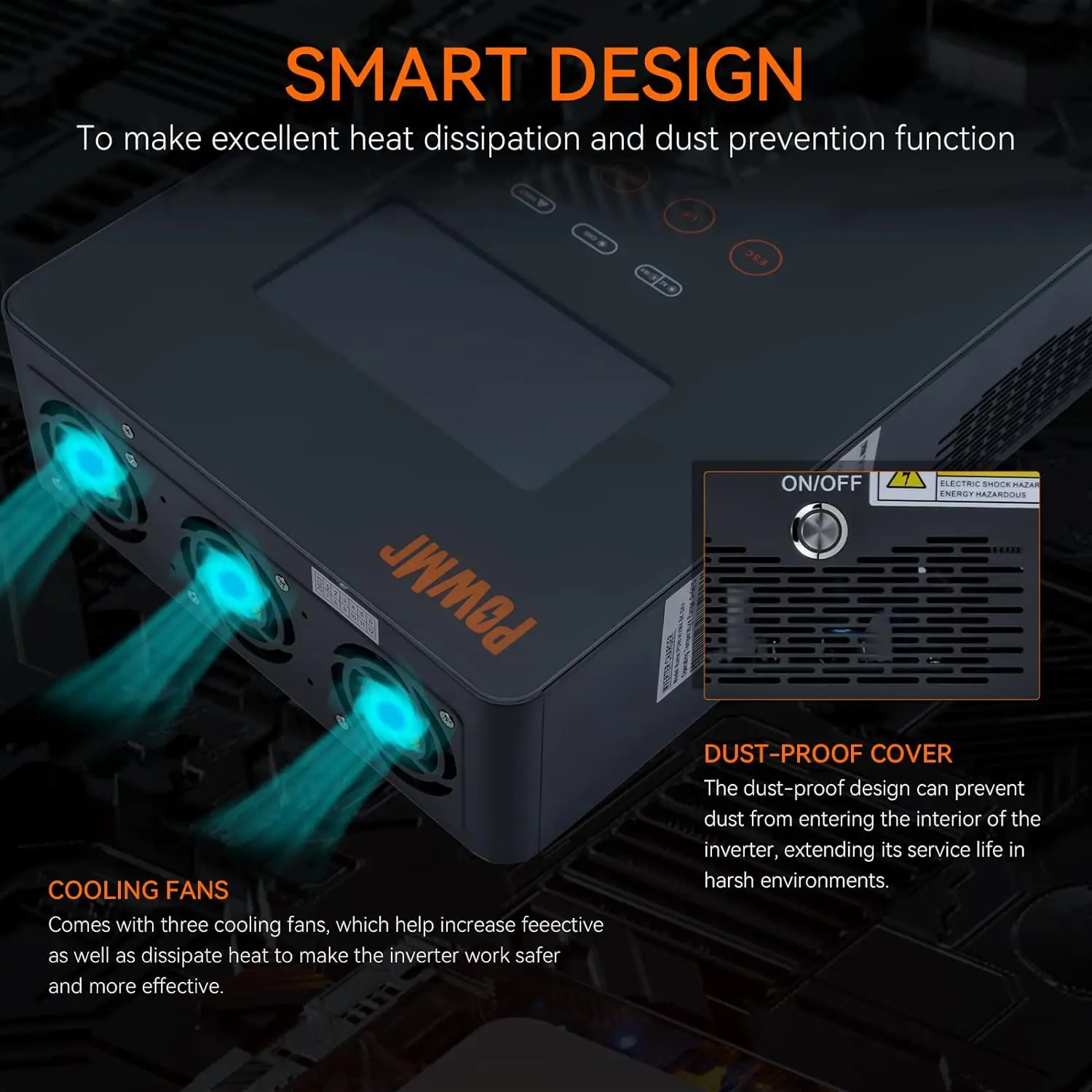 Imagem -04 - Powmr 4500w 6500w Inversor Solar Híbrido 24v 48v 230v Off Grid Inversor de Onda Senoidal Pura com Mppt 130a 150a Carregador de Bateria Solar
