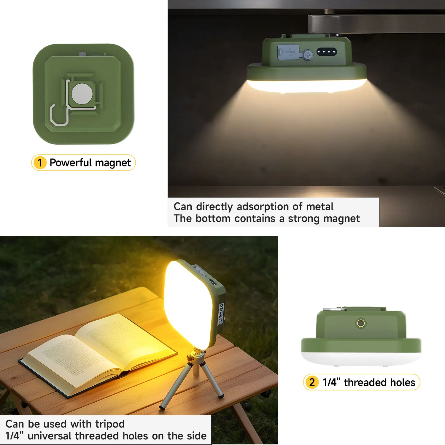 MOSLIGHTING Camping Lantern 9000mAh Two-way Fast Charging Portable Flashlight Work Lighting with Magnet Emergency Hang Tent Lamp