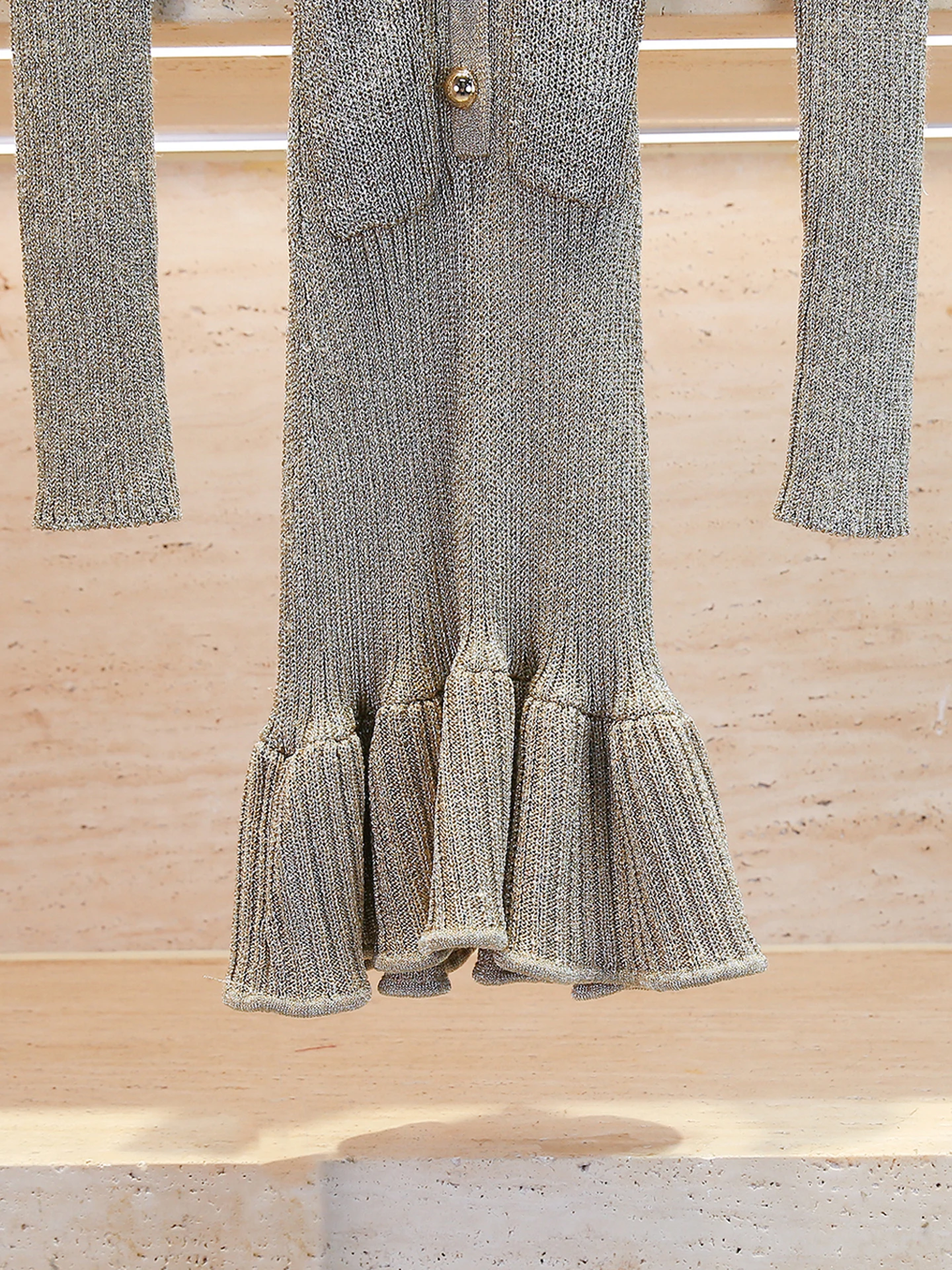 Coda fi lavorata a maglia di fascia alta con finiture in pizzo in piccola fraanza Sle per le donne Stagione autunnale Pendolarismo semplice a vita alta