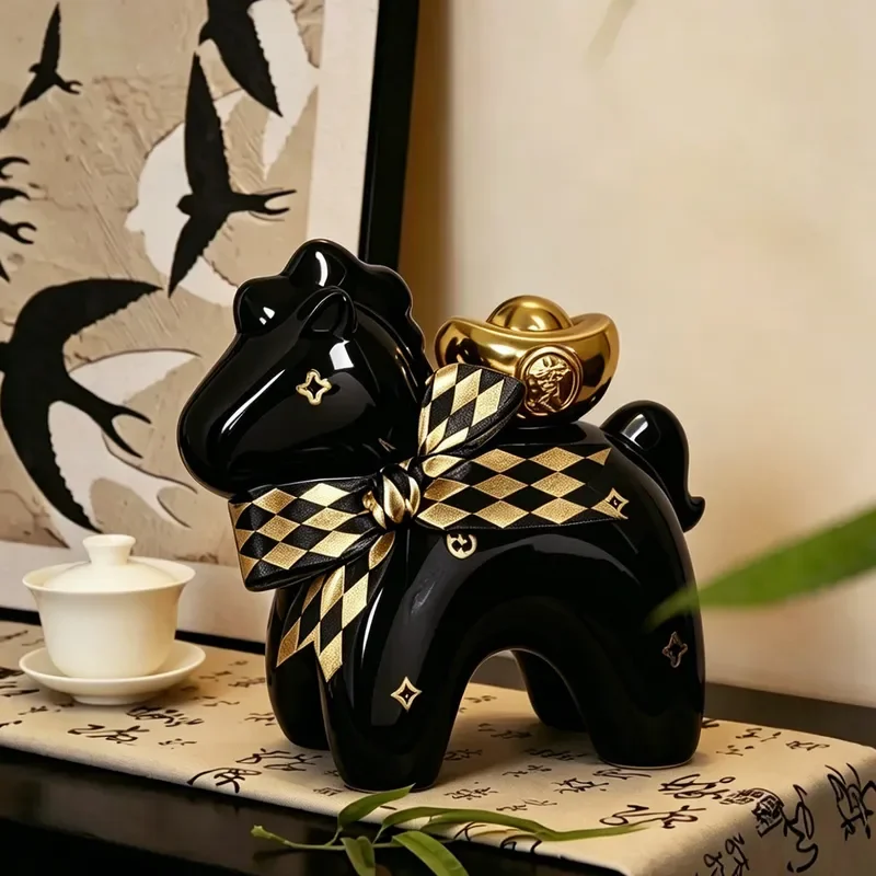 for Horse Ornament Luxury Living Room Entrance Light High End Creative Desktop Decor Mood Stabilizer Housewarming Girls