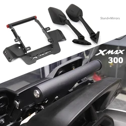 For YAMAHA X-MAX 300 XMAX 300 XMAX300 2023 Motorcycle Stand GPS Bracket Mobile Phone Navigation Plate Holder Rear View Mirrors