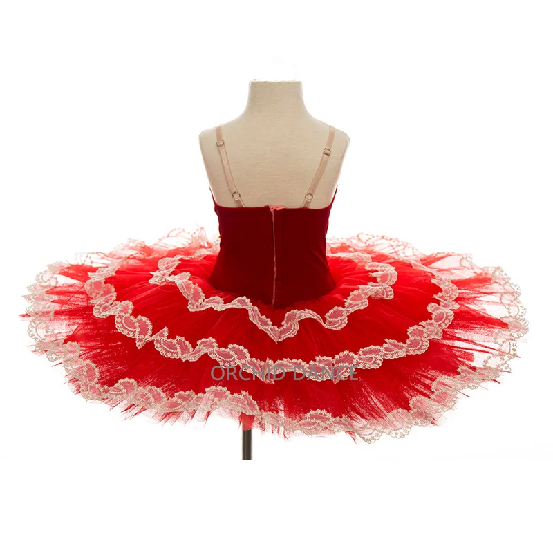المهنية عالية الجودة حجم مخصص لون مخصص أداء المنافسة ارتداء الاطفال الفتيات النساء الكبار الأحمر الباليه توتو