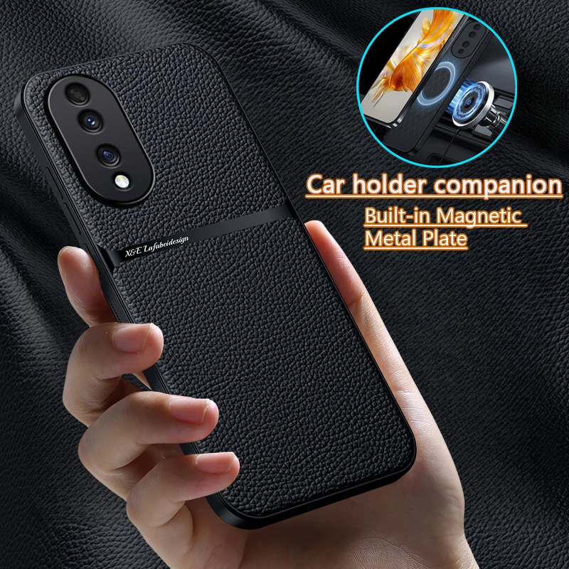 For Honor 70 5G 2022 Case Luxury Leather Magnetic Car Holder Phone Case For Honer Honar 70 Honor70 Bumper Shockproof Back Cover