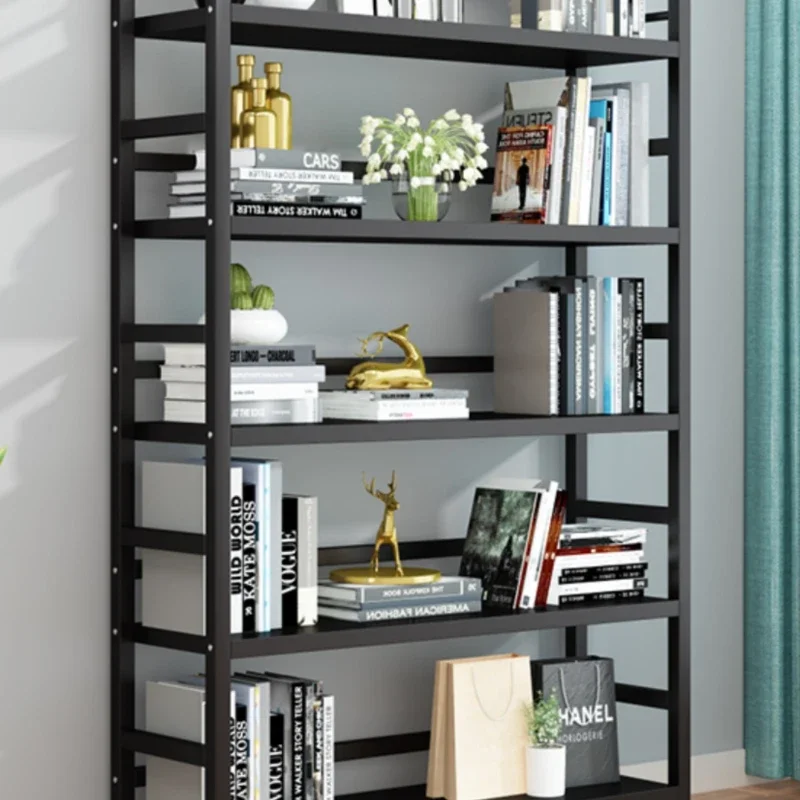 Shelf Floor Multi-layer Bookcases Storage Shelf Living Room Storage Modern Simple Shelf Iron Simple Bookcase Home Furniture WKBS