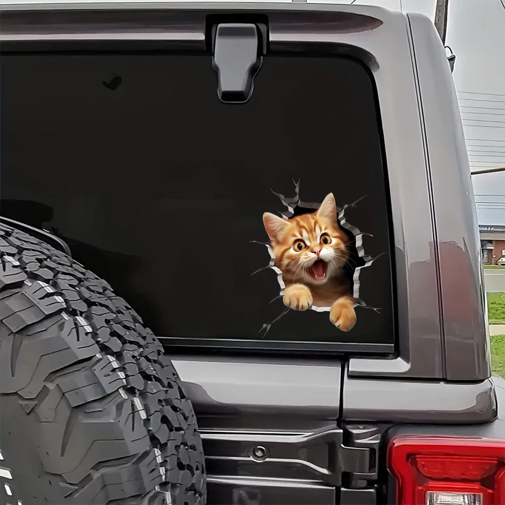 

3D Cat Patterned Car Stickers, Vinyl Self-adhesive Stickers, To Decorate Cars Vehicles, Perfect For Any Smooth Surfaces