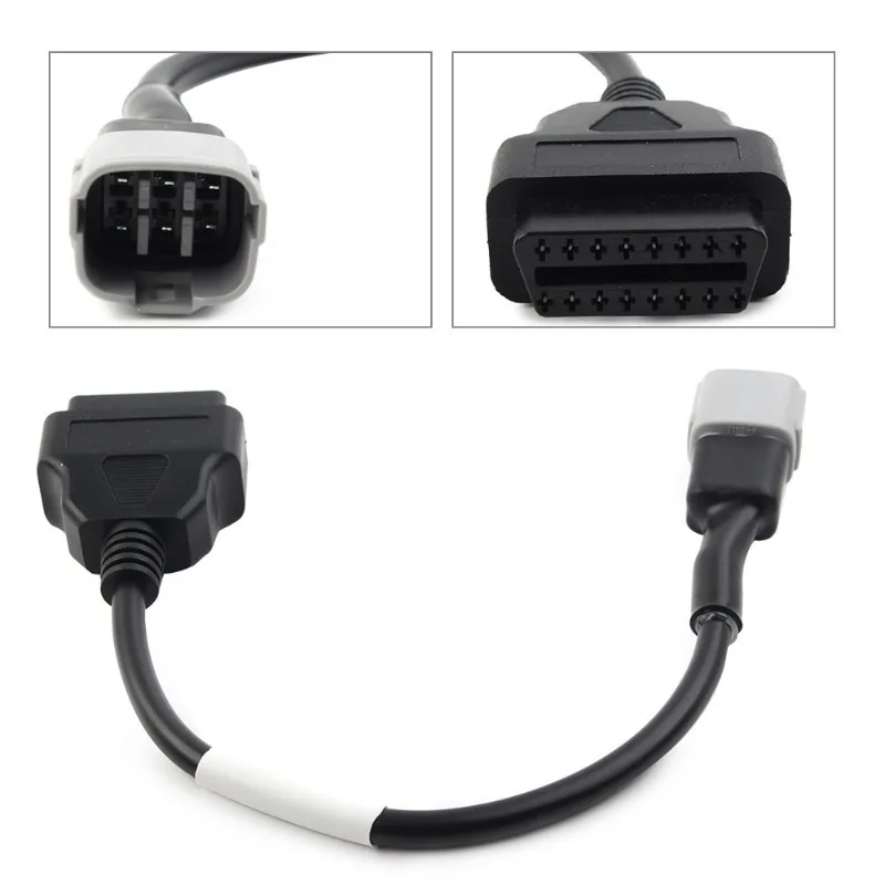 6Pin To OBD2 Adapter Cable, Motorcycle Diagnostic Cable for  EFI Motorcycles, OBDII 16Pin Diagnostic Scanner Connector Cord