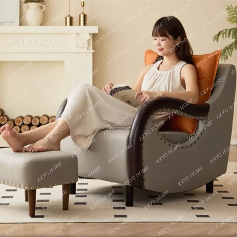 HHSleeping Schaukelstuhl, Fußstütze, Balkon, Chaiselongue, Lazy Chair