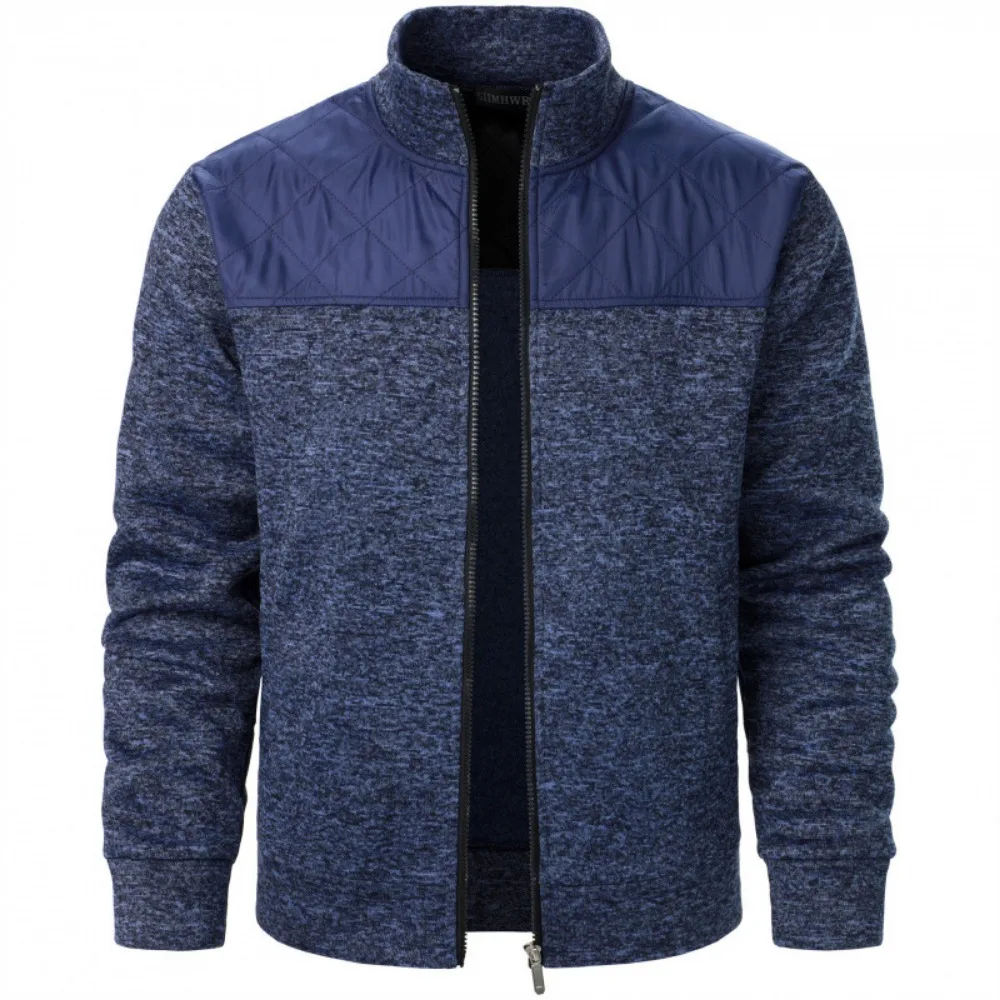

Men's Jacket Patchwork Stand Collar Slim Fit Cardigan Sweatshirt Sportswear Casual Autumn Coat Zip Up