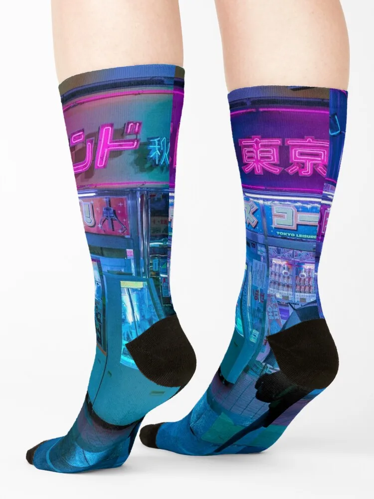 Neo Tokyo Novidade Meias para Homens e Mulheres, Meias Coloridas Designer, Novo