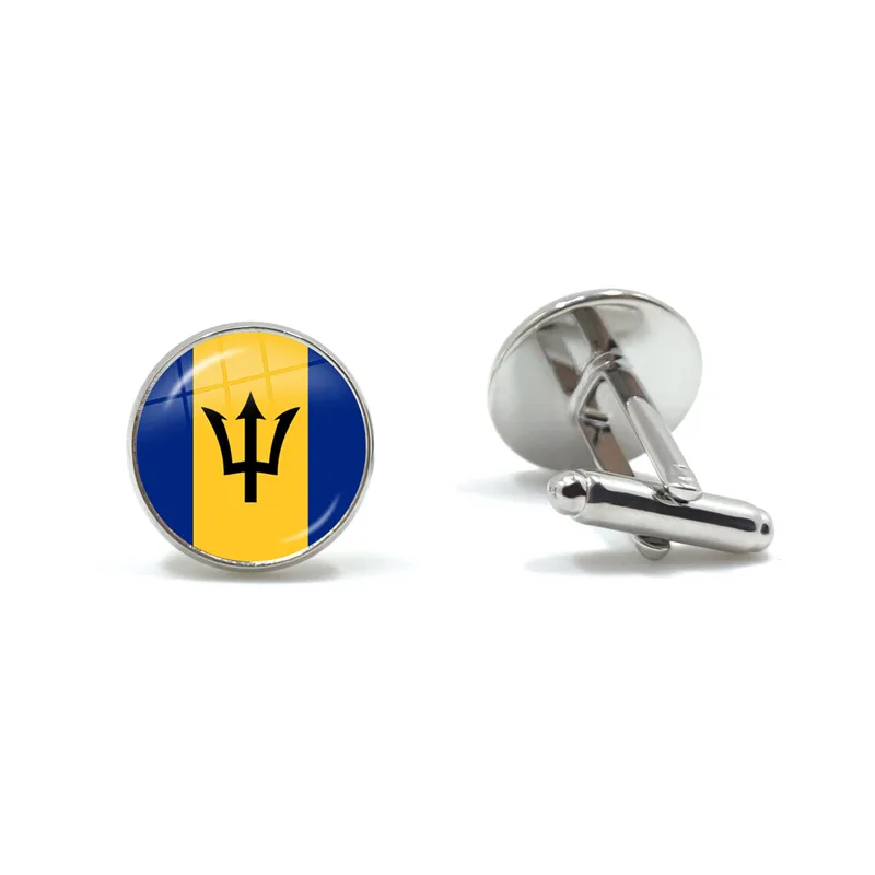 The Commonwealth of Dominica,Saint Lucia,Saint Vincent and the Grenadines,Barbados,Grenada,Ecuador National Flag Glass Cufflinks