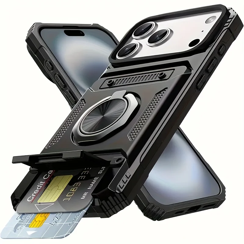 Suitable for iPhone 17, 16, 15, 14, 13, Promax 11, 7/8 Plus Series Heavy-Duty Shock-Proof Phone Cases with Dual SIM Card Slots