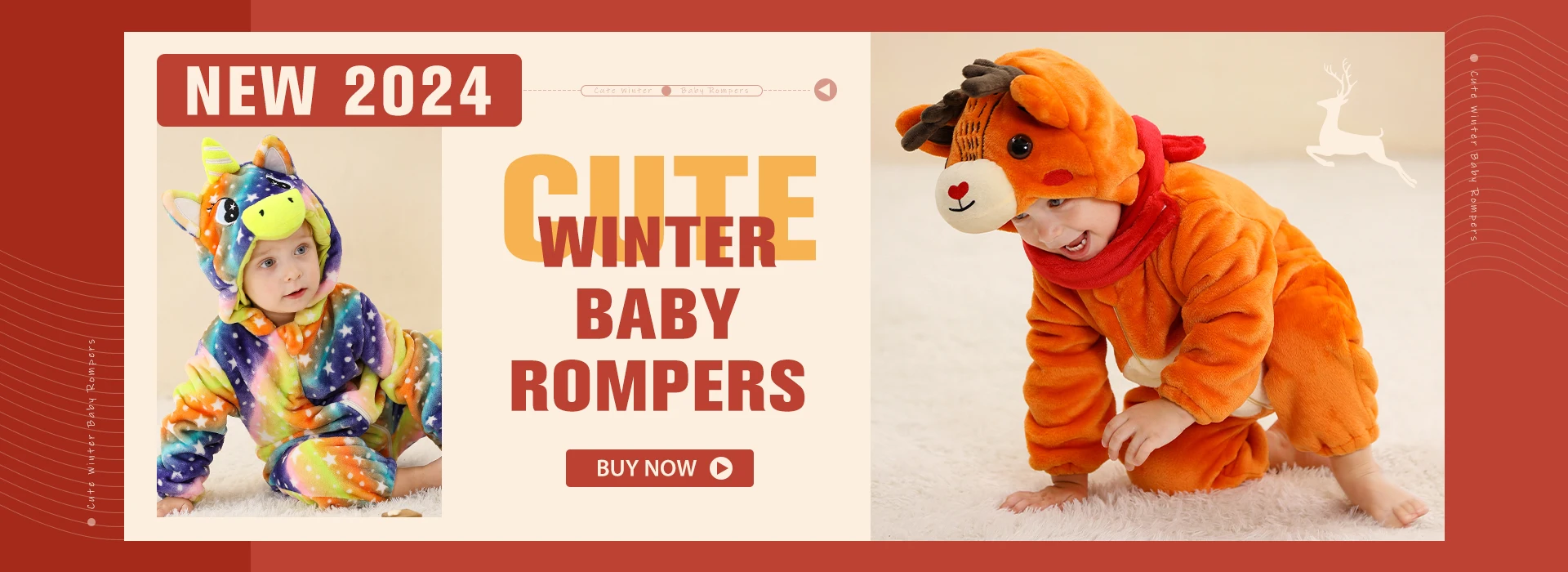 MICHLEY Weihnachten Elch Baby Strampler Winter Mit Kapuze Flanell Kleinkind Kleinkind Kleidung Insgesamt Bodys Overall Kostüm Für Kinder – Detail 1