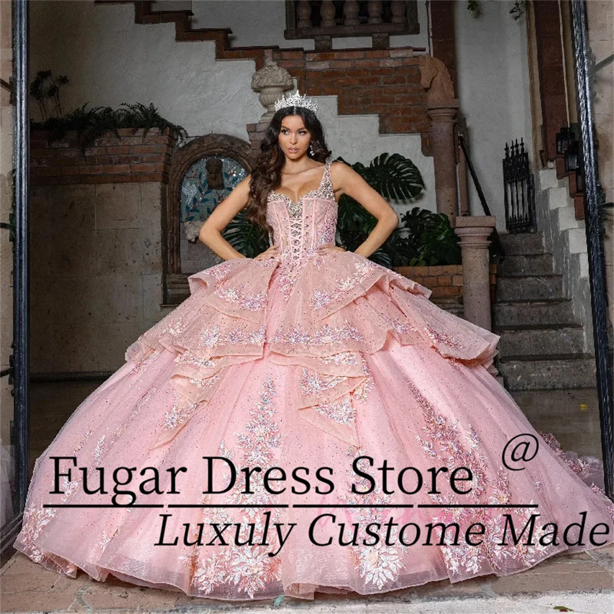 

Индивидуальное модное синее платье для Quinceañera: роскошное кружево, аппликации, бисер, кристаллы, бант, корсет, изысканное платье-бюстье (Vestidos de 15 Quinceañera) ﻿