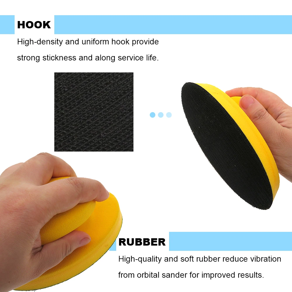 6 Inch Hook and Loop Hand Sanding Block 150mmX90mm for Woodworking, Furniture Restoration, Home Arts and Crafts, Automotive Body