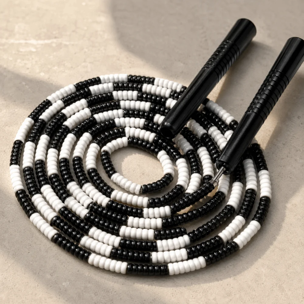 Durable Adjustable Length Adjustable Jump Rope PVC Lightweight Skipping Rope Compact Design Beaded Jump Rope Fitness Training