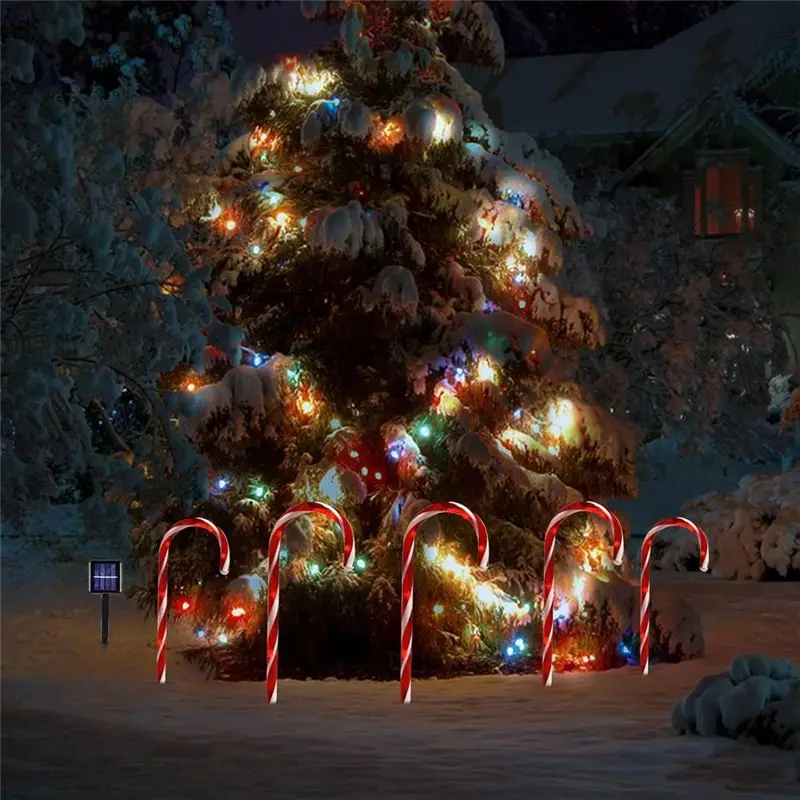 CQMF-Christmas Solar Candy Cane Lights,Outdoor Waterproof Pathway Garden Decorations Lights