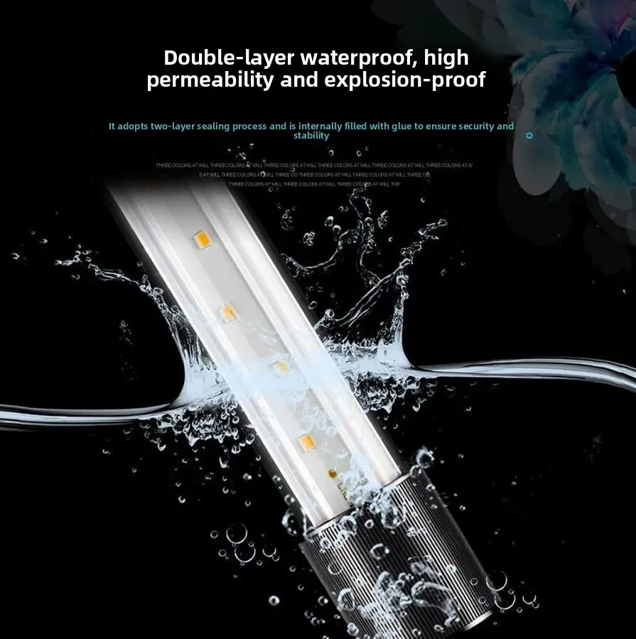 

Fish Tank Light Aquarium LED Light Amphibious Glass Tube Aquarium Reef Lamp 60-150CM Help Fish Color Grow, Suit Saltwater TanK