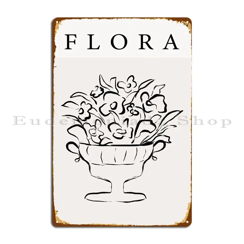 مجردة الزهور النباتية لوحة معدنية ملصق جدار الكهف المرآب نادي السينما شخصية شخصية تين تسجيل ملصق #1
