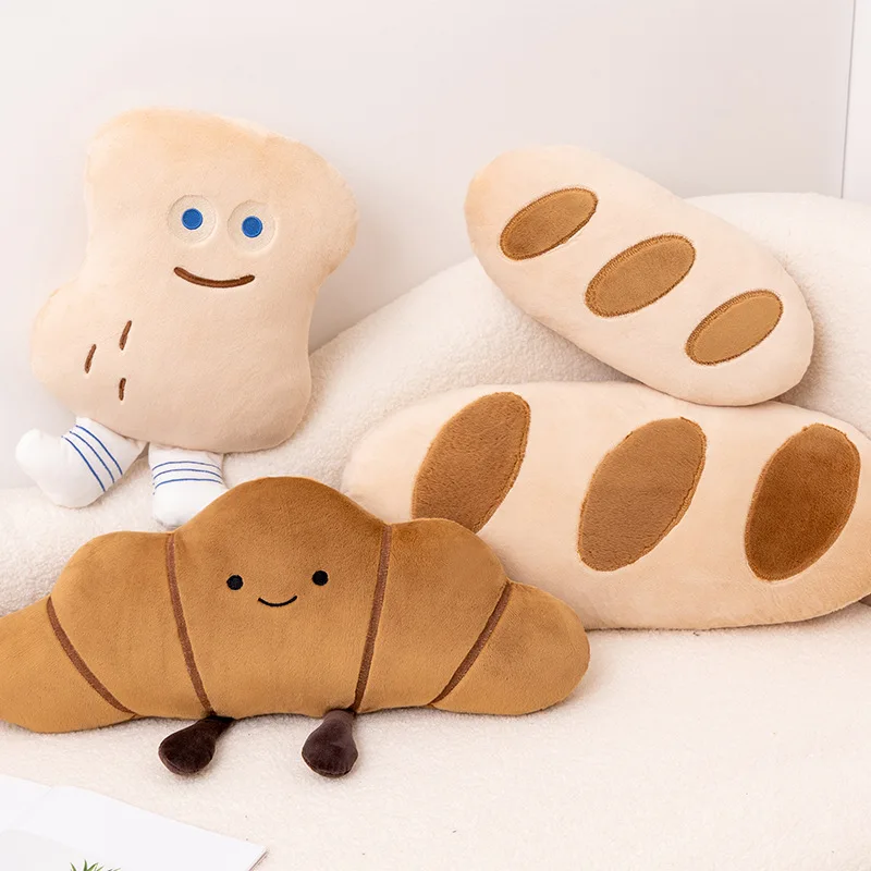 

New Jelly Cat Cute Bread Doll Pillow French Long Stick Peanut Bean European Package Plush Toys Home Decoration Plush Dolls