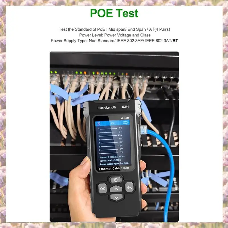 

-FTGT NF-8506 Network Cable Tester Supports Test/IP Scan/Network Port Speed Multifunction Cable Tracker Finding Tool